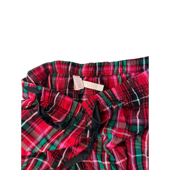 NWT Victoria Secret Plaid Pajama Set Long Sleeve Button Up Cotton Red XL - Picture 5 of 11